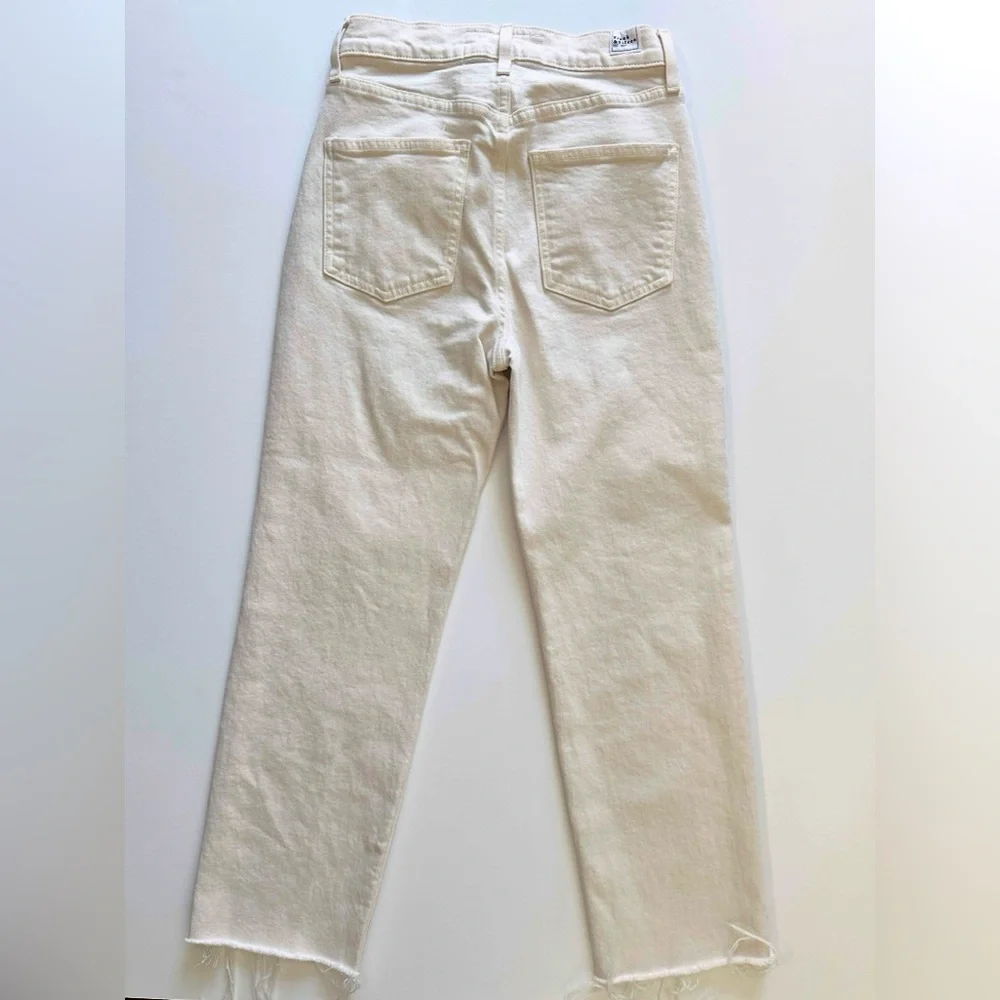 Frank & Eileen Monaghan Cream Raw Hem Jeans Size 26 - Picture 4 of 5